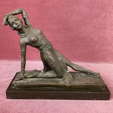 Escultura de bronze vintage feita à mão Art Nouveau por D.H Chiparus Dancer (3D) MO#8686 comprar usado  Enviando para Brazil