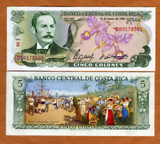 Costa Rica, 5 Colones, 24-1-1990, P-236e, UNC - colorido comprar usado  Enviando para Brazil