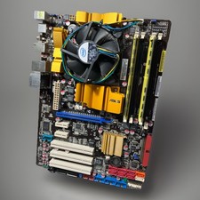 ASUS P5Q Rev 1.03G Mainboard. Intel Core 2 Duo E8200 2.66GHz+4GB DDR2 RAM+Kühler comprar usado ASUS P5Q Rev 1.03G Mainboard. Intel Core 2 Duo E8200 2.66GHz+4GB DDR2 RAM+Kühler comprar usado  Enviando para Brazil