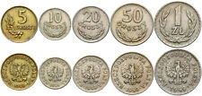 Używany, Polska PRL - ZBIÓR 5 monet - 5, 10, 20 i 50 groszy + 1 złoty 1949 CuNi - LOT na sprzedaż  PL