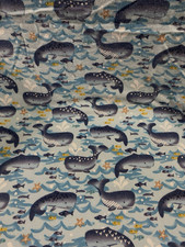 Tecido de flanela baleia e peixe lua mágica fundo Joann azul claro 42 1/2" x 35" comprar usado  Enviando para Brazil