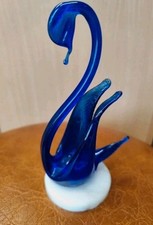 Blue glass swan for sale  WORTHING