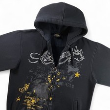 Moletom com capuz vintage Y2K Akademiks zíper completo gótico grunge streetwear hip hop skate masculino G comprar usado  Enviando para Brazil