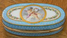 Caja Oro Macizo Porcelana 18 Quilates Decoración Querubín XVIII Siglo Luis XVI comprar usado  Enviando para Brazil