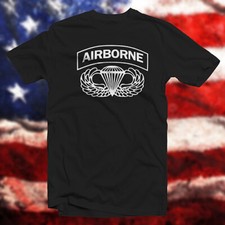 Camiseta de ALGODÃO Airborne Jump Wings Exército dos Estados Unidos forças especiais paraquedas comprar usado  Enviando para Brazil