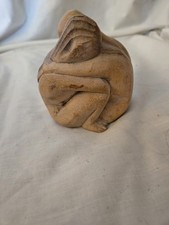 Escultura tallada en madera abstracta hombre y mujer abrazando amor de colección segunda mano  Embacar hacia Mexico