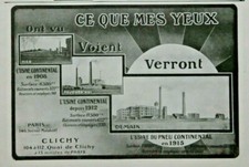 PUBLICITÉ DE PRESSE 1914 ÉVOLUTION USINES DU PNEU CONTINENTAL comprar usado  Enviando para Brazil