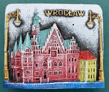 Pamiątkowa lodówka magnes Wrocław Ratusz Polska, używany na sprzedaż  Wysyłka do Poland