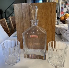 Nachtmann Riedel Fine Bavarian Crystal Aspen Whiskey Set Decanter 2 Copos comprar usado  Enviando para Brazil