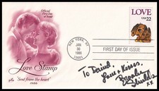 Atriz Brooke Shields 1986 EUA selo de amor arte FDC assinado comprar usado  Enviando para Brazil