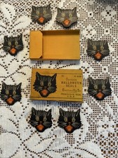 Selos vintage de Halloween Dennison da década de 1920 - 1 caixa - Lote de 8 gatos pretos comprar usado  Enviando para Brazil