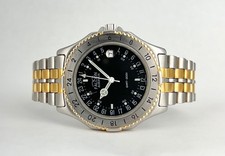 Vintage Aço Inoxidável Falcon Airman Quartzo GMT-2001 Mostrador Preto 24 Horas comprar usado  Enviando para Brazil