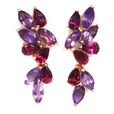 Srebro szterlingowe 925 3 x 6 MM. Fioletowe kolczyki granat ametyst i rodolit na sprzedaż Srebro szterlingowe 925 3 x 6 MM. Fioletowe kolczyki granat ametyst i rodolit na sprzedaż  Wysyłka do Poland