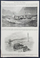 1886 The Boys Own Paper impressão antiga de remo vaporizador RMS Scotia & Port Said comprar usado  Enviando para Brazil