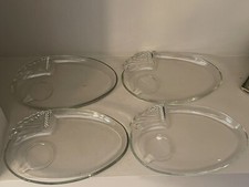 Vintage 1950 Vidro Transparente “Serve A Snack” Hocking Co Conjunto de 3 Pratos. #709 comprar usado  Enviando para Brazil