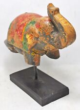 Figurita De Elefante De Madera Vintage Original Antiguo Tallada A Mano Pintada comprar usado  Enviando para Brazil