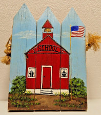 Cerca de madeira pintada à mão escola casa placa suspensa/diversão sala de aula!, usado comprar usado  Enviando para Brazil
