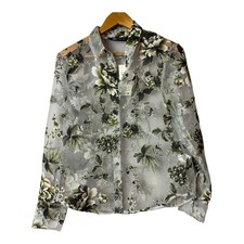 Blusa Zara Floral Transparente Feminina Manga Longa Botões Tamanho M comprar usado  Enviando para Brazil