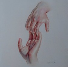 Original Drawing - Holding Hands - A3 - Colored Pencil Illustration comprar usado  Enviando para Brazil