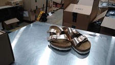 UsedGood_Birkenstock Sandálias Femininas Arizona Palmilha Macia, Metálico C_Metálico comprar usado  Enviando para Brazil