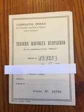 Vecchia tessera coop. usato  Trieste