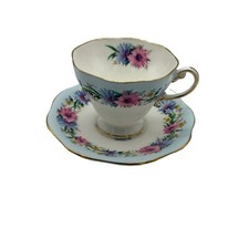 Xícara de chá e pires Foley 1850 EB feitos na Inglaterra porcelana fina cornflower F1 comprar usado  Enviando para Brazil