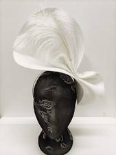 chapéu de casamento branco grande palha fascinador millinery faixa burlesca comprar usado  Enviando para Brazil