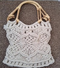 Cream bamboo macrame for sale  BROMLEY