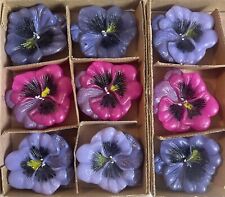 "Juego de 9 velas flotantes flores rosa púrpura vintage de 3"" sin perfume" segunda mano  Embacar hacia Argentina