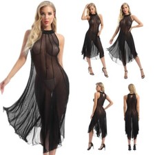 Usado, Vestido feminino transparente malha transparente vestidos sem costas camisola praia cobrir comprar usado  Enviando para Brazil