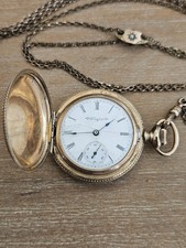 Antigo 1898 Elgin relógio de bolso folheado a ouro 15 anos estojo e corrente GF # 7795776 comprar usado  Enviando para Brazil
