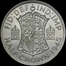 1945 Prata 1/2 Coroa George VI S#4080 Não Circulada comprar usado  Enviando para Brazil