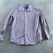 Camisa quadriculada Egara masculina slim fit sem ferro L rosa e azul mistura de algodão 5876 comprar usado  Enviando para Brazil