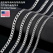 Corrente cubana de meio-fio de aço inoxidável 2-15mm 16-36"" mulher homem NUNCA DESBOTA comprar usado  Enviando para Brazil