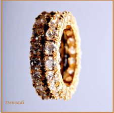 Aliança estilo anel com pedras de zircônia para casamento, noivado, aniversário comprar usado  Enviando para Brazil