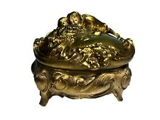 Caixa de joias vintage Repousse bronze tom metal pé caixão floral vitoriano comprar usado  Enviando para Brazil