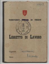 Libretto lavoro territorio usato  Trieste