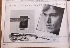 JOHN FOXX (ULTRAVOX) In Mysterious Ways 1985 Press ADVERT/Clipping 8x5 inches, usado comprar usado  Enviando para Brazil