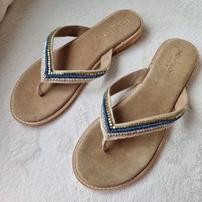 Monsoon leather flipflops for sale  LANCASTER