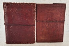 Lote de 2 cadernos de viagem feitos à mão em branco diário de escritório de couro para anotações diárias comprar usado  Enviando para Brazil