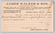 Cachimbo de ferro forjado Detroit, Michigan, James Walker & Son Co. — parte traseira indivisa — 1899 comprar usado  Enviando para Brazil