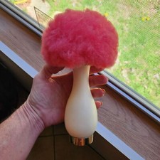 Puff em pó recarregável vintage década de 1960 Avon Fluff Puff rosa e branco decoração vaidade comprar usado  Enviando para Brazil
