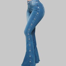 Damen denim schlaghose gebraucht kaufen  Obertshausen