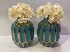Gold teal vases for sale  Longwood