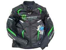 Jaqueta de couro masculina ALPINESTARS MONSTER ENERGY couro bovino corrida motociclista, usado comprar usado  Enviando para Brazil