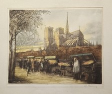 Vintage colored etching for sale  Rockaway