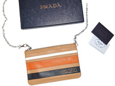 PRADA ~ Bolsa tiracolo/clutch listrada pequena de couro Saffiano ~ 100% AUTÊNTICA  comprar usado  Enviando para Brazil