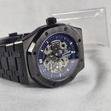 Relógio automático (caixa octagonal, mostrador azul esqueleto) com movimento NH70  comprar usado  Enviando para Brazil