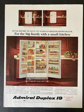 1964 Admiral Duplex 19 Stand Up Freezer Geladeira Cozinha Vintage Impressão Anúncio comprar usado  Enviando para Brazil