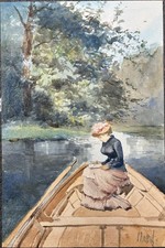 Tableau ancien aquarelle d'occasion  Paris IX